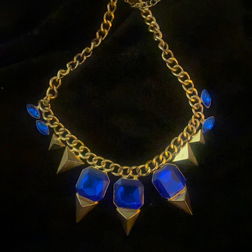 Gold with Royal Blue Necklace